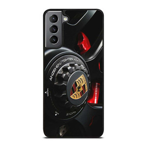 PORSCHE LOGO CAR ON RIM Samsung Galaxy S21 Plus Case Cover