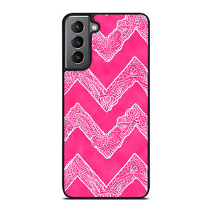 WHITE FLORAL PAISLEY CHEVRON PATTERN Samsung Galaxy S21 Plus Case Cover