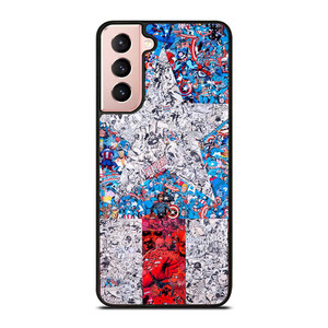 CAPTAIN AMERICA LOGO COLLAGE Samsung Galaxy S21 Case Cover