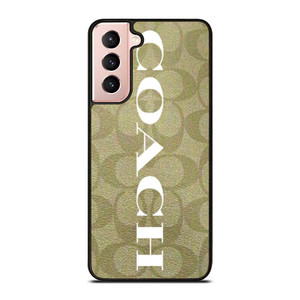 COACH NEW YORK GREEN LOGO PATTERN Samsung Galaxy S21 Case Cover