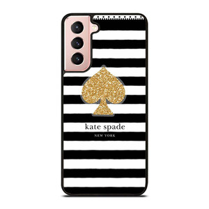 KATE SPADE NEW YORK GOLD LOGO STRIPES PATTERN Samsung Galaxy S21 Case Cover
