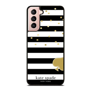 KATE SPADE NEW YORK LOGO GOLDEN POLKADOTS STRIPES PATTERN Samsung Galaxy S21 Case Cover