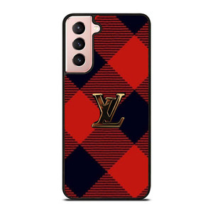 LOUIS VUITTON LV LOGO PATTERN RED Samsung Galaxy S21 Case Cover