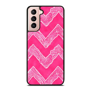 WHITE FLORAL PAISLEY CHEVRON PATTERN Samsung Galaxy S21 Case Cover