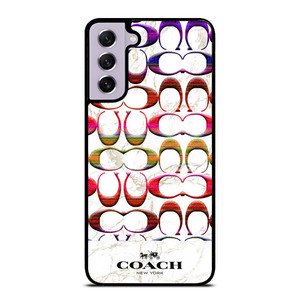 COACH NEW YORK COLORFULL PATTERN MARBLE Samsung Galaxy S21 FE Case Cover