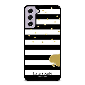 KATE SPADE NEW YORK LOGO GOLDEN POLKADOTS STRIPES PATTERN Samsung Galaxy S21 FE Case Cover