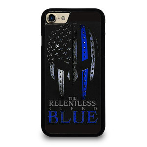 BLUE LINE POLICE WARRIOR SKULL iPhone 7 / 8 Case Cover