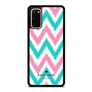 KATE SPADE NEW YORK LOGO GREEN PINK CHEVRON PATTERN Samsung Galaxy S20 Case Cover