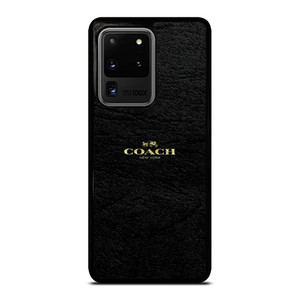 COACH NEW YORK BLACK LEATHERWARE LOGO ICON Samsung Galaxy S20 Plus Case Cover