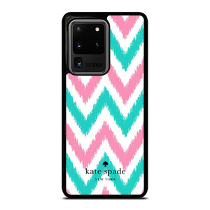 KATE SPADE NEW YORK LOGO GREEN PINK CHEVRON PATTERN Samsung Galaxy S20 Ultra Case Cover