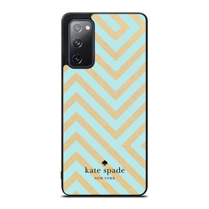 KATE SPADE NEW YORK LOGO GOLDEN GREEN CHEVRON PATTERN Samsung Galaxy S20 FE Case Cover