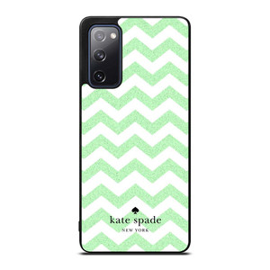 KATE SPADE NEW YORK LOGO GREEN CHEVRON PATTERN Samsung Galaxy S20 FE Case Cover