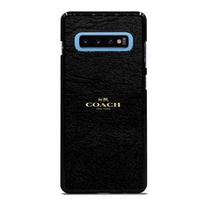 COACH NEW YORK BLACK LEATHERWARE LOGO ICON Samsung Galaxy S10 Plus Case Cover