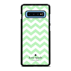 KATE SPADE NEW YORK LOGO GREEN CHEVRON PATTERN Samsung Galaxy S10 Plus Case Cover