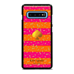 KATE SPADE NEW YORK YELLOW PINK STRIPES GLITTER Samsung Galaxy S10 Plus Case Cover