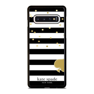 KATE SPADE NEW YORK LOGO GOLDEN POLKADOTS STRIPES PATTERN Samsung Galaxy S10 Case Cover