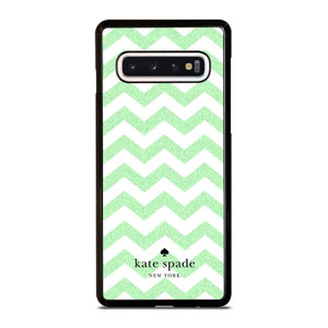 KATE SPADE NEW YORK LOGO GREEN CHEVRON PATTERN Samsung Galaxy S10 Case Cover