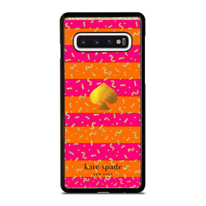 KATE SPADE NEW YORK YELLOW PINK STRIPES GLITTER Samsung Galaxy S10 Case Cover