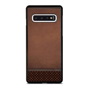 LV LOUIS VUITTON LOGO BROWN LEATHER BAG Samsung Galaxy S10 Case Cover