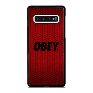 OBEY CLOTHING LOGO RED CARBON Samsung Galaxy S10 Case Cover