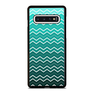 OMBRE TEAL CHEVRON Samsung Galaxy S10 Case Cover