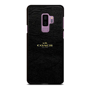 COACH NEW YORK BLACK LEATHERWARE LOGO ICON Samsung Galaxy S9 Plus Case Cover