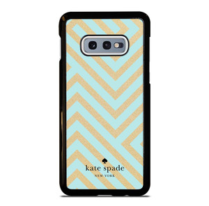KATE SPADE NEW YORK LOGO GOLDEN GREEN CHEVRON PATTERN Samsung Galaxy S10e Case Cover