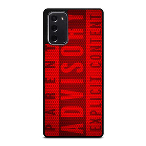 PARENTAL ADVISORY EXPLICIT CONTENT CARBON Samsung Galaxy Note 20 Case Cover