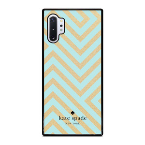 KATE SPADE NEW YORK LOGO GOLDEN GREEN CHEVRON PATTERN Samsung Galaxy Note 10 Plus Case Cover