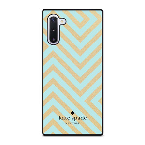 KATE SPADE NEW YORK LOGO GOLDEN GREEN CHEVRON PATTERN Samsung Galaxy Note 10 Case Cover