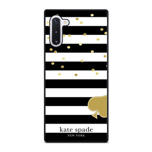 KATE SPADE NEW YORK LOGO GOLDEN POLKADOTS STRIPES PATTERN Samsung Galaxy Note 10 Case Cover