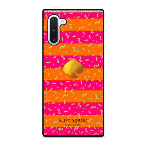 KATE SPADE NEW YORK YELLOW PINK STRIPES GLITTER Samsung Galaxy Note 10 Case Cover