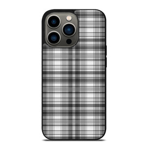 GREY CHECK FABRIC TEXTURES iPhone 13 Pro Case Cover