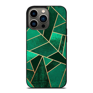 EMERALD AND COPPER GEOMETRIC PATTERN iPhone 13 Pro Case Cover