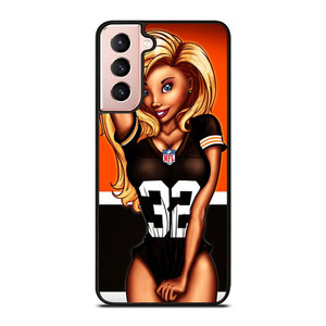 CLEVELAND BROWNS NFL CARTOON GIRL Samsung Galaxy S21 Case Cover