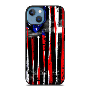 USA FLAG AMERICAN BASEBALL BLACK WHITE iPhone 13 Case Cover