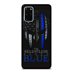 BLUE LINE POLICE WARRIOR SKULL Samsung Galaxy S20 Plus Case Cover
