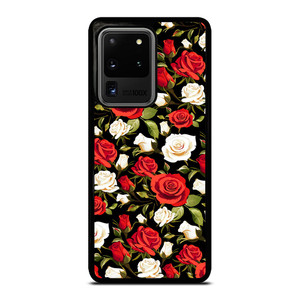 SEAMLESS RED WHITE ROSE PATTERN Samsung Galaxy S20 Ultra Case Cover SEAMLESS RED WHITE ROSE PATTERN Samsung Galaxy S20 Ultra Case Cover