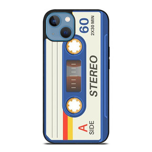 RETRO BLUE STEREO CASETTE TAPE iPhone 13 Case Cover RETRO BLUE STEREO CASETTE TAPE iPhone 13 Case Cover