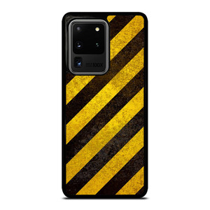 BLACK YELLOW POLICE LINE STRIPE Samsung Galaxy S20 Ultra Case Cover