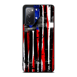 USA FLAG AMERICAN BASEBALL BLACK WHITE Samsung Galaxy S20 FE Case Cover