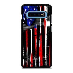 USA FLAG AMERICAN BASEBALL BLACK WHITE Samsung Galaxy S10 Plus Case Cover