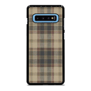 BROWN TARTAN PLAID PATTERN Samsung Galaxy S10 Plus Case Cover