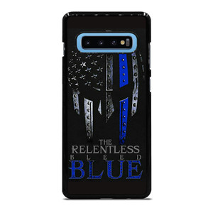 BLUE LINE POLICE WARRIOR SKULL Samsung Galaxy S10 Plus Case Cover
