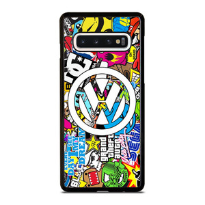 VW STICKER BOMB LOGO Samsung Galaxy S10 Case Cover VW STICKER BOMB LOGO Samsung Galaxy S10 Case Cover