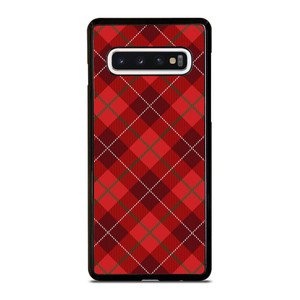 RED TARTAN CROSS PATTERN Samsung Galaxy S10 Case Cover RED TARTAN CROSS PATTERN Samsung Galaxy S10 Case Cover