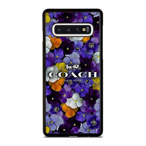 PURPLE FLOWERS COACH NEW YORK Samsung Galaxy S10 Case Cover PURPLE FLOWERS COACH NEW YORK Samsung Galaxy S10 Case Cover