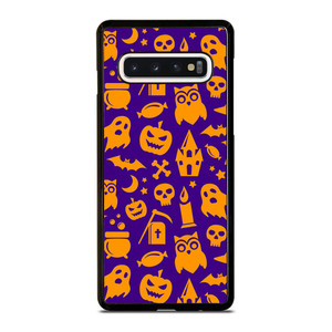 HAPPY HALLOWEEN PURPLE PATTERN Samsung Galaxy S10 Case Cover