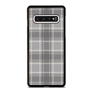 GREY TARTAN PLAID PATTERN Samsung Galaxy S10 Case Cover