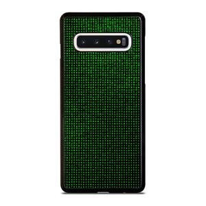 GREEN BINARY CODE PATTERN Samsung Galaxy S10 Case Cover